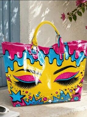 Women Cute Big Pop Art Eye ShoulderTote Bag